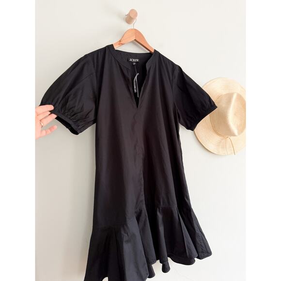 J.Crew | NWT Delilah dress in cotton poplin in Black | Sz PS - Picture 3 of 12
